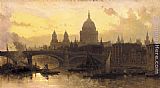 Thames Canvas Paintings - St. Pauls from the Thames, Looking West
